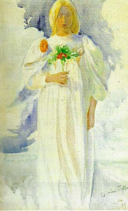 Carl Larsson bonens angel oil painting picture